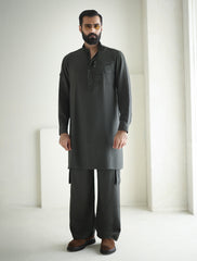 GRAY DESIGNER KURTA WITH FARSHI PAJAMA
