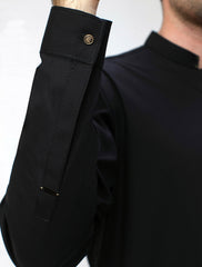 BLACK MONOGRAM KURTA PAJAMA