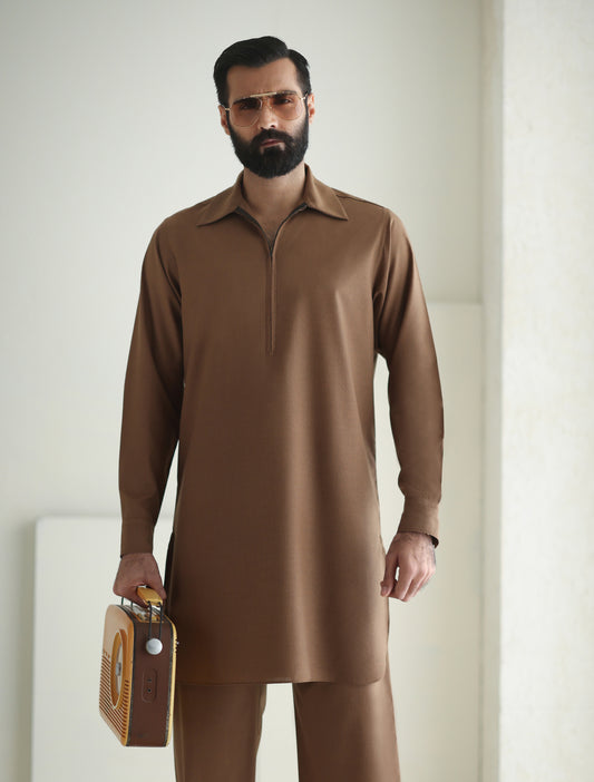 TAN DESIGNER KURTA PAJAMA