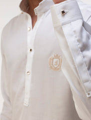 PEARL WHITE MONOGRAM KURTA PAJAMA