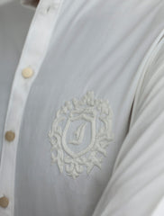 OFF-WHITE EMBROIDERED KURTA PAJAMA