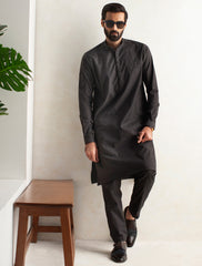 DARK GRAY PATCH WORK KURTA PAJAMA