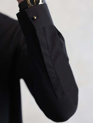 BLACK EMBROIDERED KURTA PAJAMA