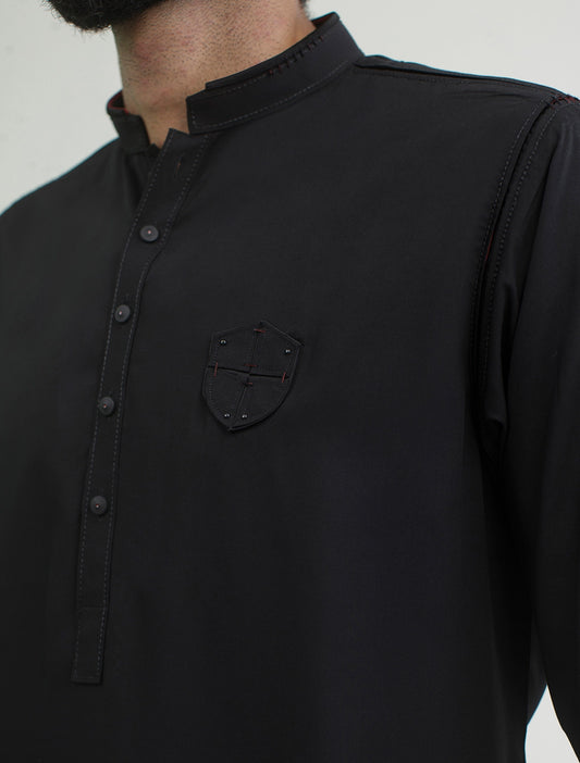 BLACK- ISMAIL FARID SIGNATURE SERIES KURTA PAJAMA