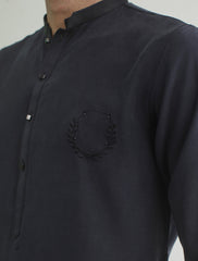 DARK GREY- EMBROIDERED KURTA PAJAMA