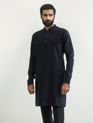 DARK GREY- EMBROIDERED KURTA PAJAMA