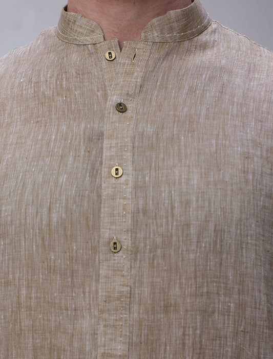 BEIGE LINEN KURTA PAJAMA