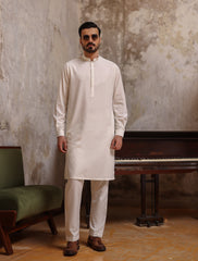 CREAM JACQUARD KURTA PAJAMA