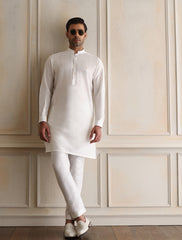 OFF-WHITE COTTON SILK KURTA PAJAMA