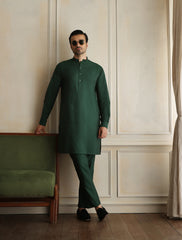 EMERALD GREEN COTTON SILK KURTA PAJAMA