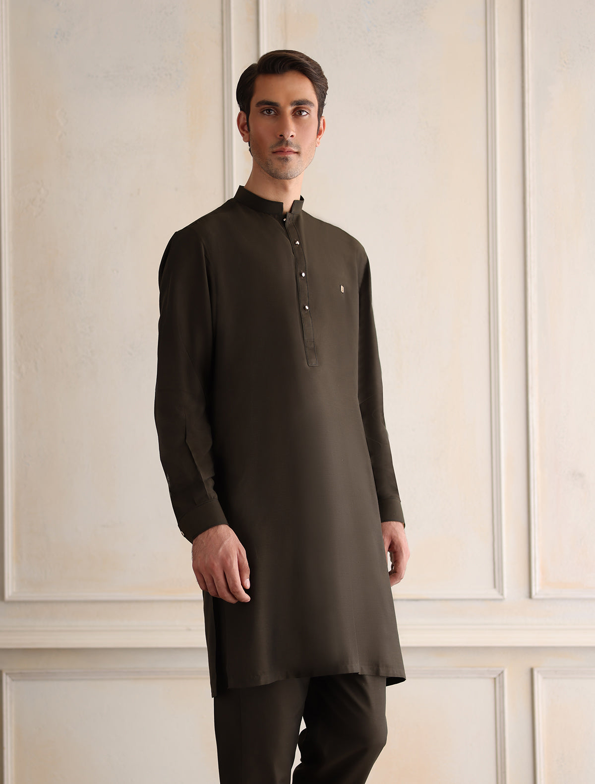 GREEN COTTON SILK KURTA PAJAMA