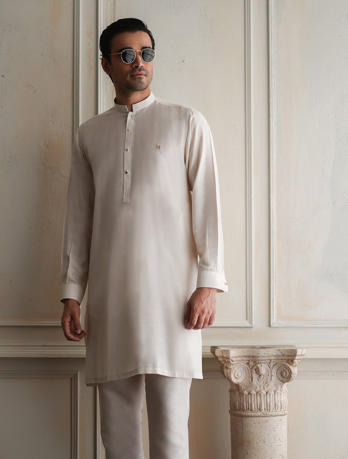 CREAM COTTON SILK KURTA PAJAMA