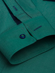 GREEN END ON END - SPREAD COLLAR SHIRT