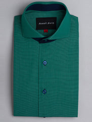 GREEN END ON END - SPREAD COLLAR SHIRT