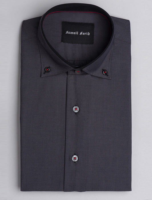 GREY BUTTON-DOWN SMART CASUAL SHIRT