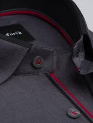 GREY BUTTON-DOWN SMART CASUAL SHIRT