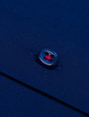 BLUE OXFORD COTTON TEXTURED SPREAD COLLAR SHIRT