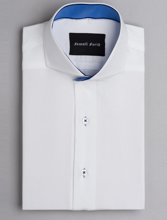 WHITE SMART CASUAL - DOBBY PRINT DETAILED SHIRT