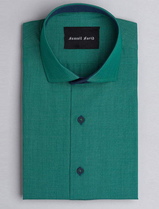 GREEN END ON END - HORIZONTAL STRIPE DETAILED SHIRT