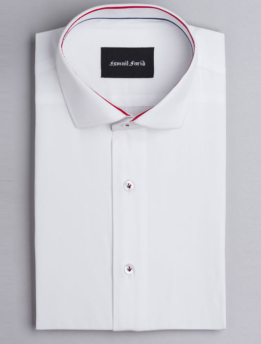 CLASSIC WHITE SHIRT WITH PIPING DETAILS