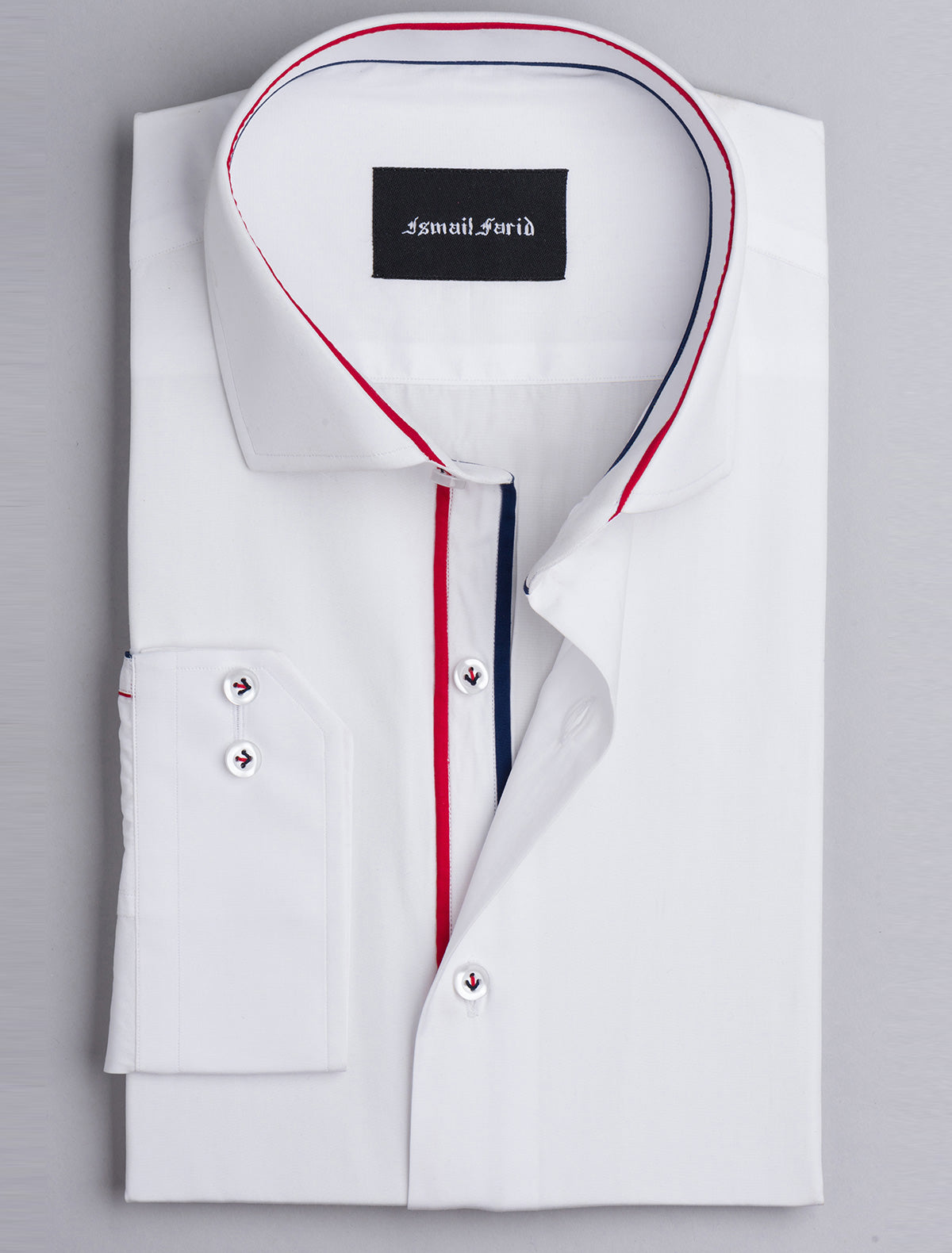 CLASSIC WHITE SHIRT WITH PIPING DETAILS