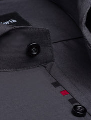 CHARCOAL SPREAD COLLAR SHIRT