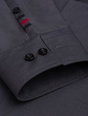 CHARCOAL SPREAD COLLAR SHIRT