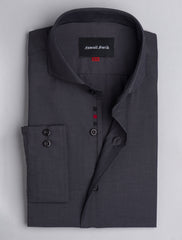 CHARCOAL SPREAD COLLAR SHIRT