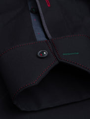 BLACK CUT- COLLAR DESIGN SHIRT
