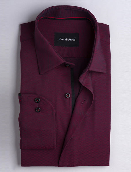 MAROON TEXRUED DRESS SHIRT  Ismail Farid
