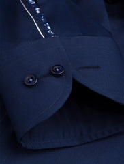 NAVY DRESS SHIRT- FLORAL DETAILED