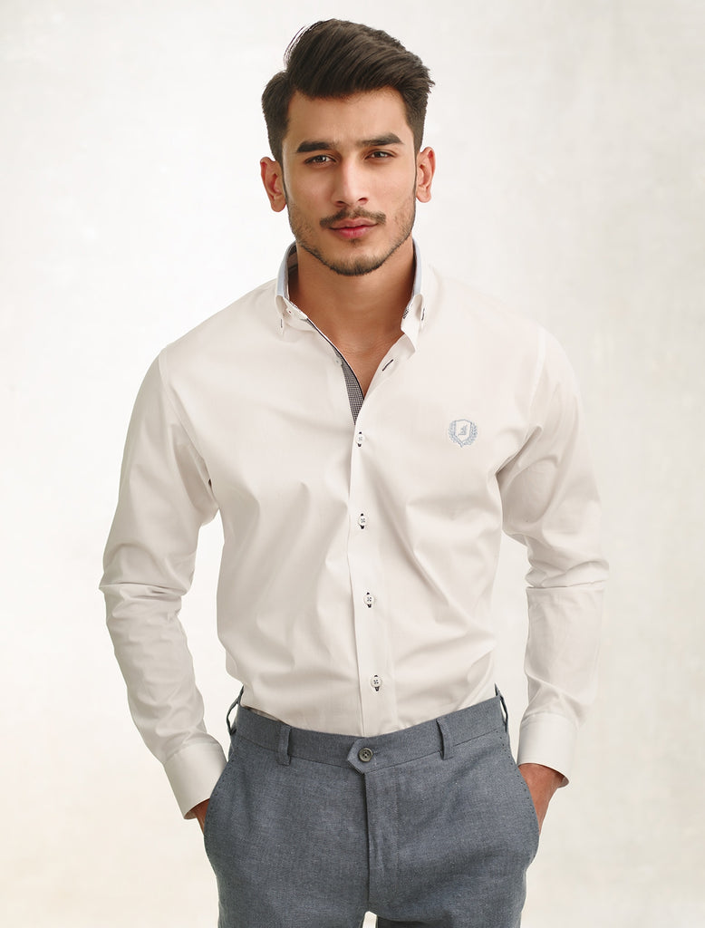 Crip Button Down CRISP WHITE SHIRT FEATURING BUTTON DOWN COLLAR – Ismail Farid
