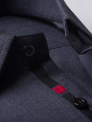 CHARCOAL END ON END TEXTURED SHIRT