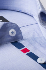 BLUE END ON END TEXTURED SHIRT