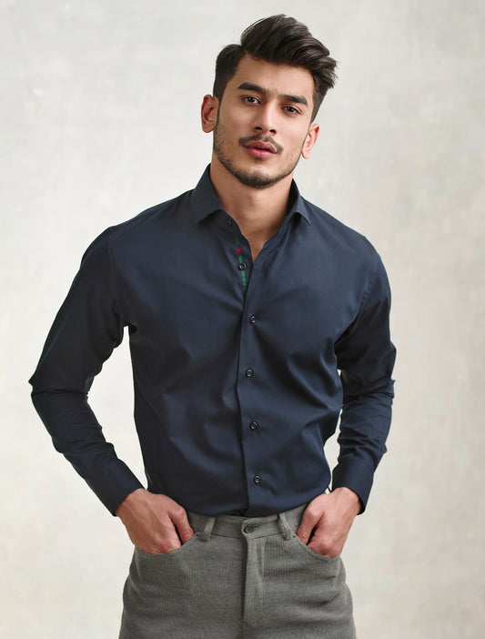 NAVY - DRESS SHIRT