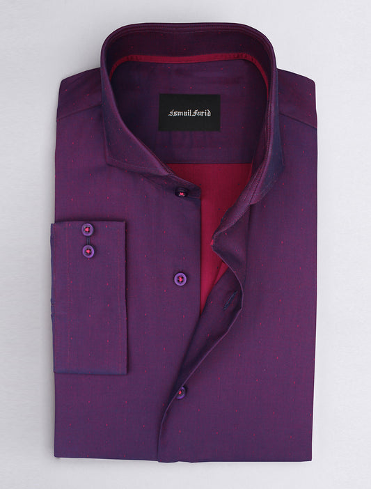 PURPLE TWO TONE MICRO-DOT SHIRT
