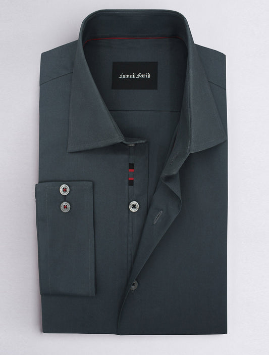 GRAY COTTON DRESS SHIRT