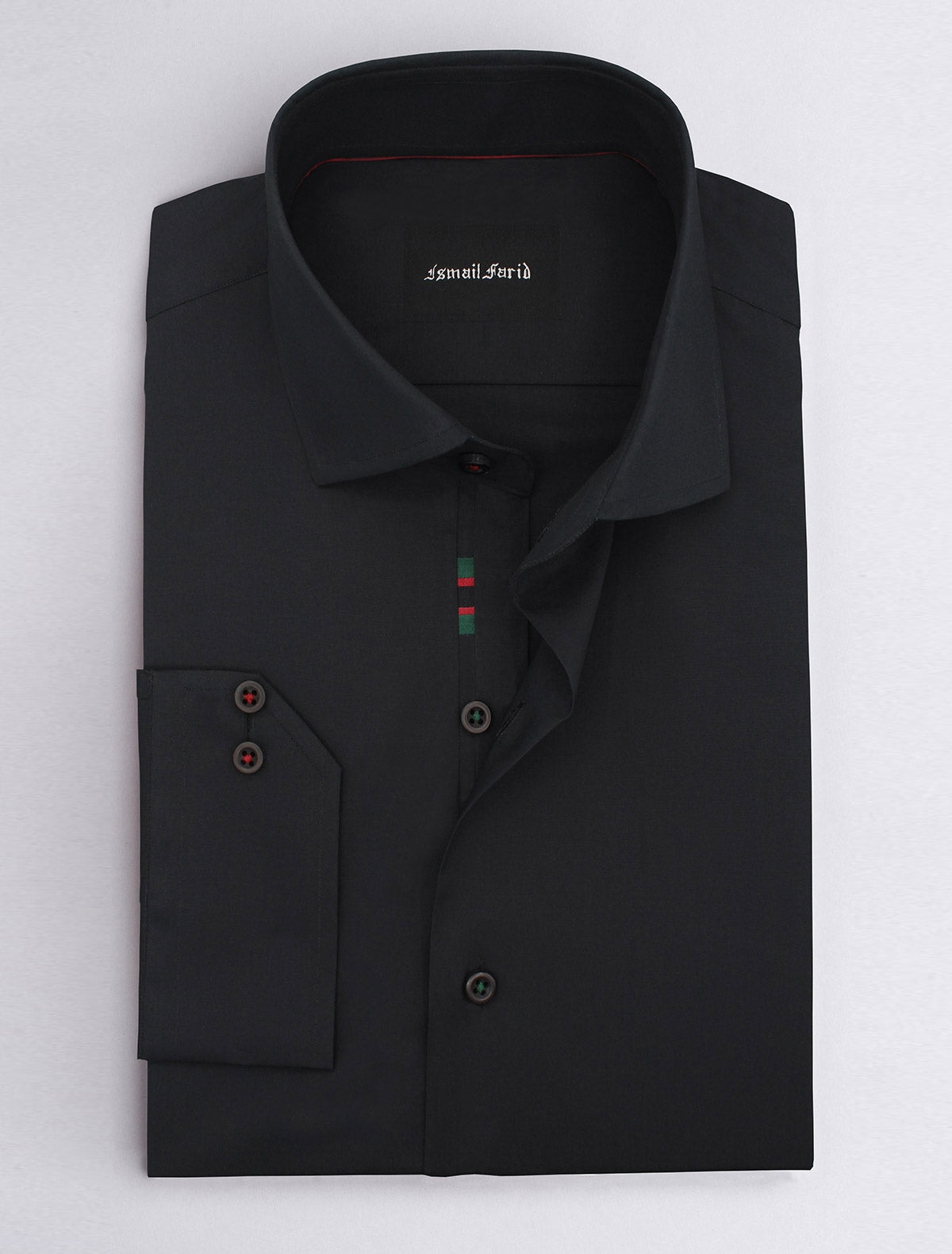 BLACK COTTON DRESS SHIRT