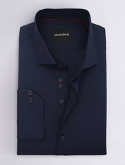 NAVY COTTON DRESS SHIRT
