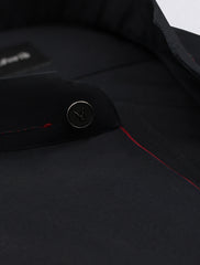 BLACK MANDARIN COLLAR SHIRT