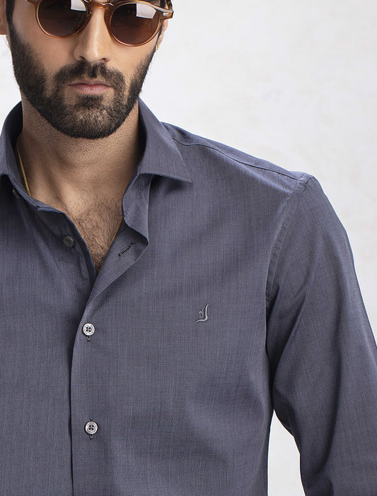 GRAY COTTON DRESS SHIRT