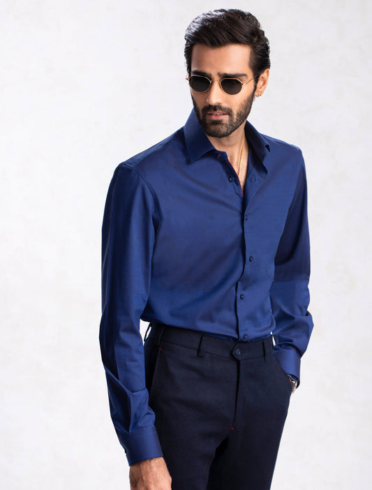 BLUE TWO TONE FORMAL SHIRT
