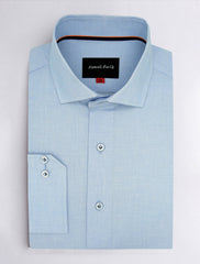 Light Blue Textured shirt with signature details