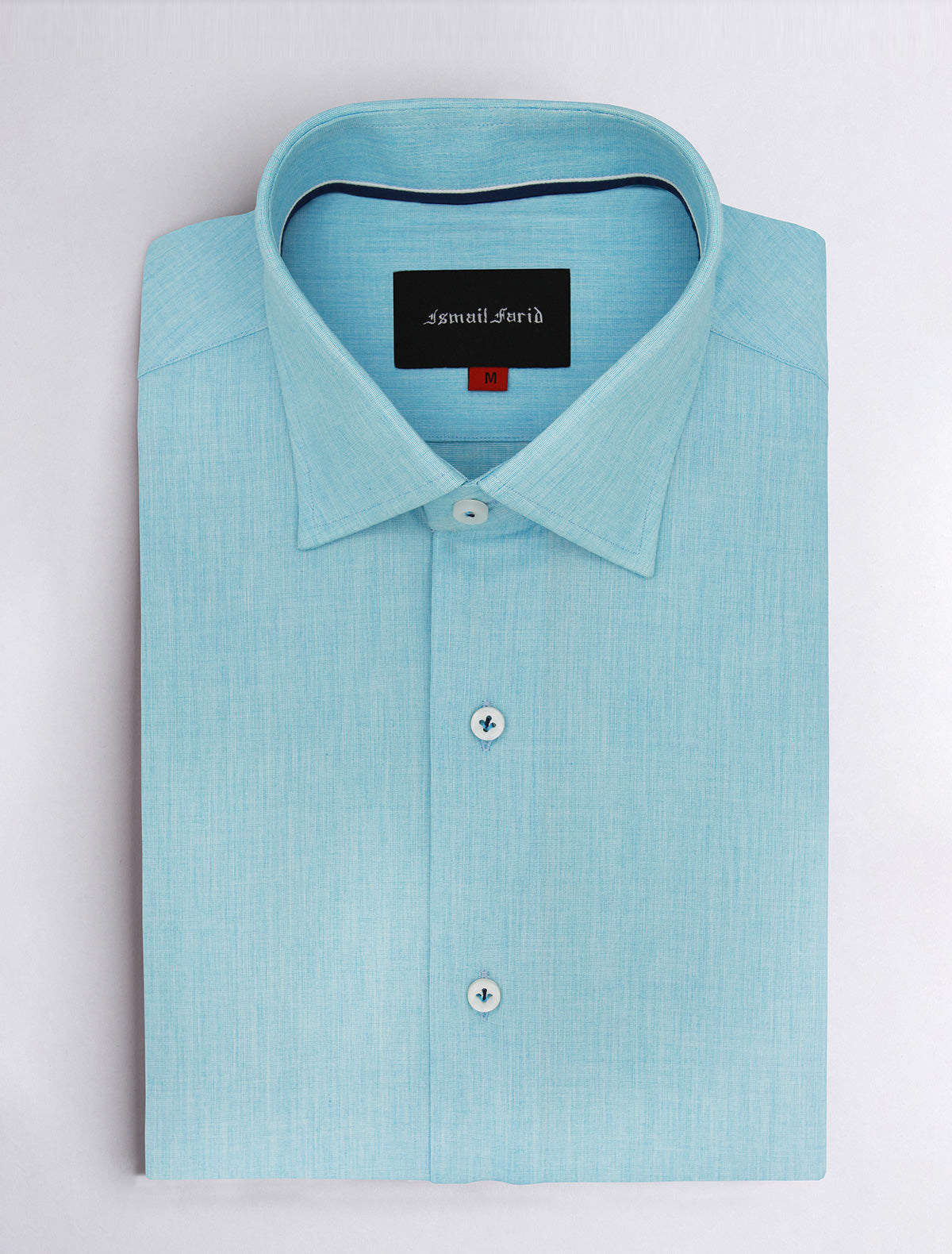 Light Turquoise Textured shirt with signature details