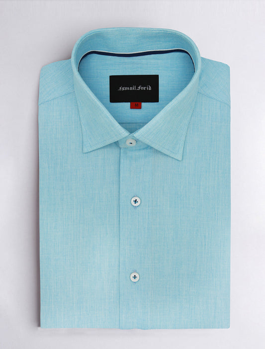 Light Turquoise Textured shirt with signature details