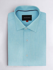 Light Turquoise Textured shirt with signature details
