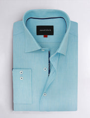 Light Turquoise Textured shirt with signature details
