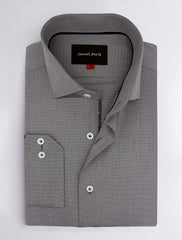 Light Grey Textured Shirt with signature details