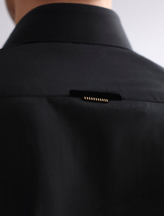 BLACK ZIP DETAILED SHIRT
