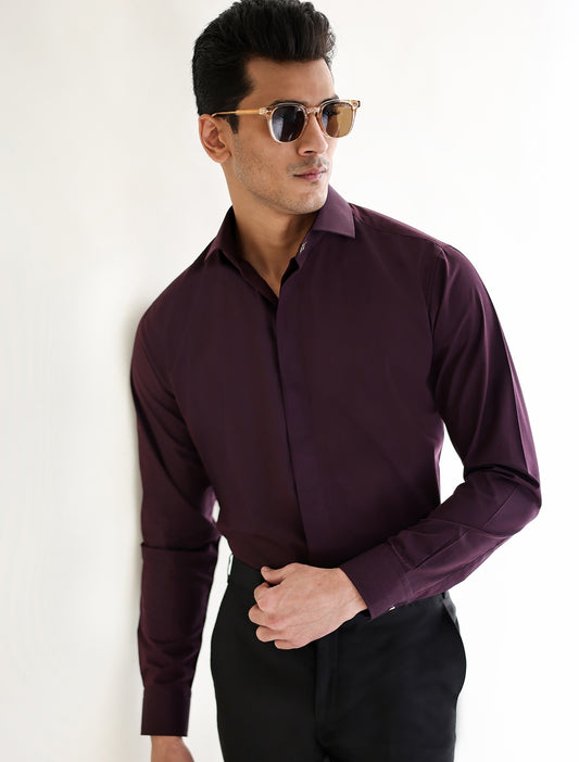 PURPLE PREMIUM EGYPTIAN COTTON FABRIC SHIRT